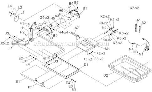 Page A Diagram and Parts List for  MK Diamond Tile Saw